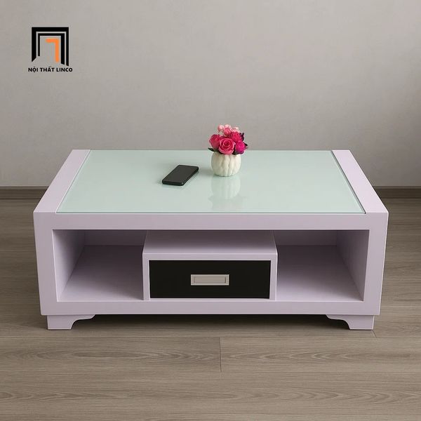 bàn trà phòng khách giá rẻ màu trắng, bàn sofa dài 1m x 50 ván gỗ giá rẻ