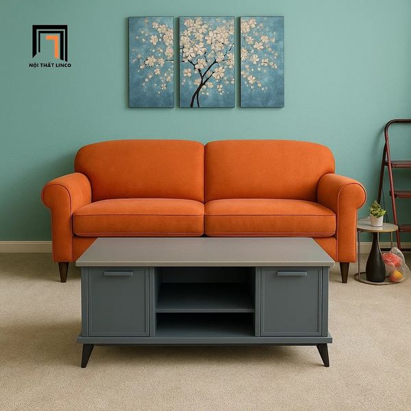 bàn sofa cho văn phòng làm việc mặt đá xám, bàn trà sang trọng dài 1m