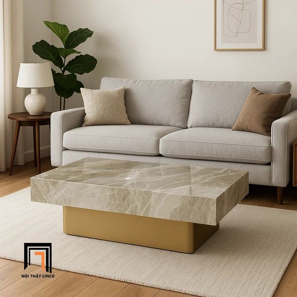 bàn trà phòng khách diện tích lớn mặt đá, bàn sofa 1m2 x 60 sang trọng
