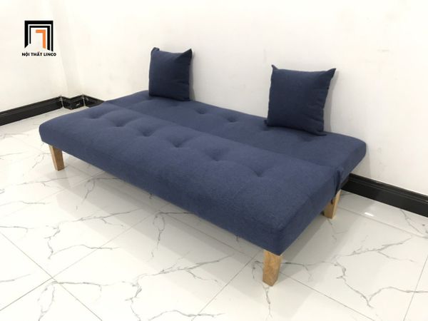 ghế sofa giường 1m7 giá rẻ, sofa bed thông minh gấp gọn, sofa giường màu xanh đen cho nhà trọ