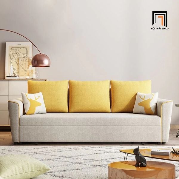 sofa băng nhỏ gọn, ghế sofa văng dài 1m8, sofa băng phối màu xinh xắn, sofa băng cho căn hộ chung cư