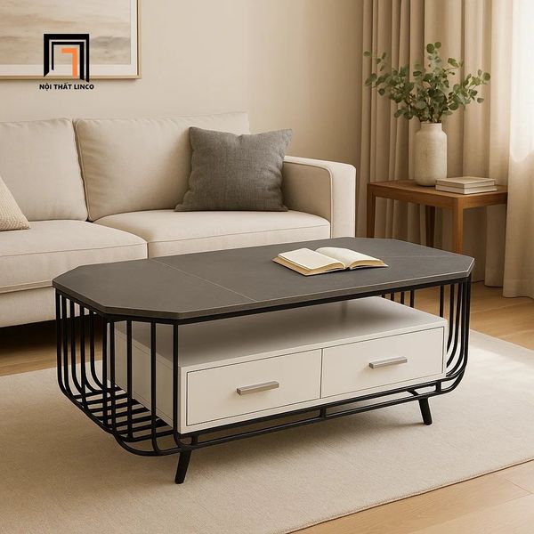 bàn sofa mặt đá xám 1m phòng khách sang trọng, bàn trà gia đình hiện đại