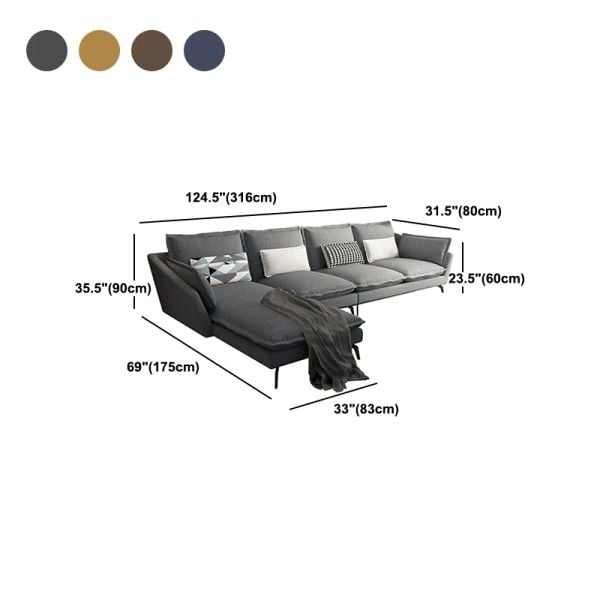sofa góc, sofa l, bộ ghế sofa góc l vải nỉ xám lông chuột, ghế sofa góc 3m2 x 1m75 giá rẻ, sofa góc gia đình