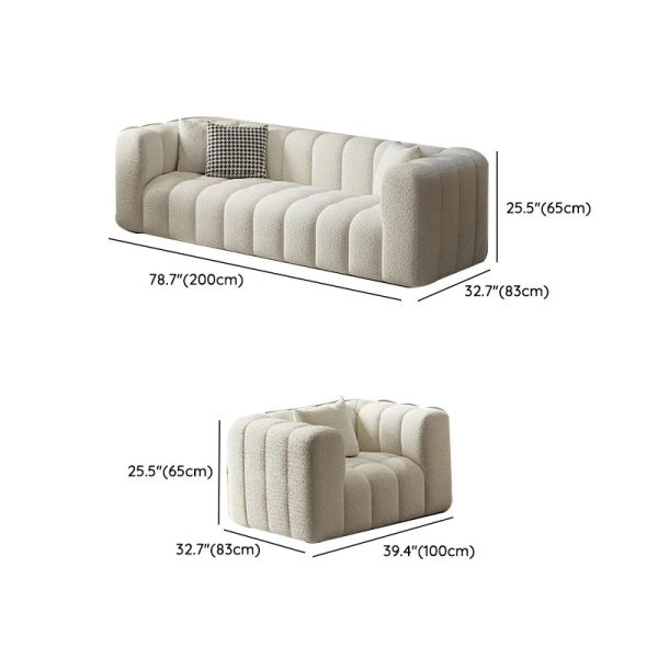 ghế sofa băng dài 2m nệm chia múi, sofa văng vải lông cừu xám trắng, ghế sofa băng cho shop tiệm sang trọng