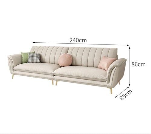 sofa, ghế sofa, sofa băng, sofa văng, ghế sofa da trắng kem, sofa băng 2m4, ghế sofa cao cấp