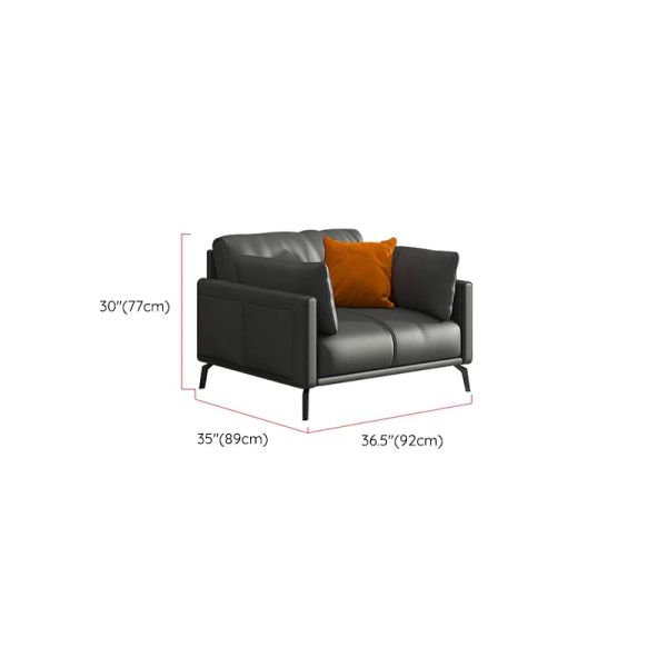 ghế sofa đơn 90cm da công nghiệp màu đen, sofa phòng khách gia đình da simili