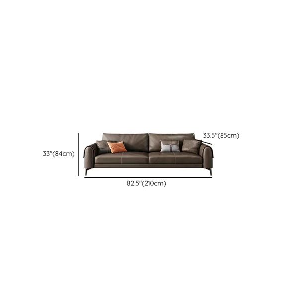 sofa băng dài 2m1 da công nghiệp, ghế sofa văng màu nâu cafe, sofa băng da giả cho chung cư