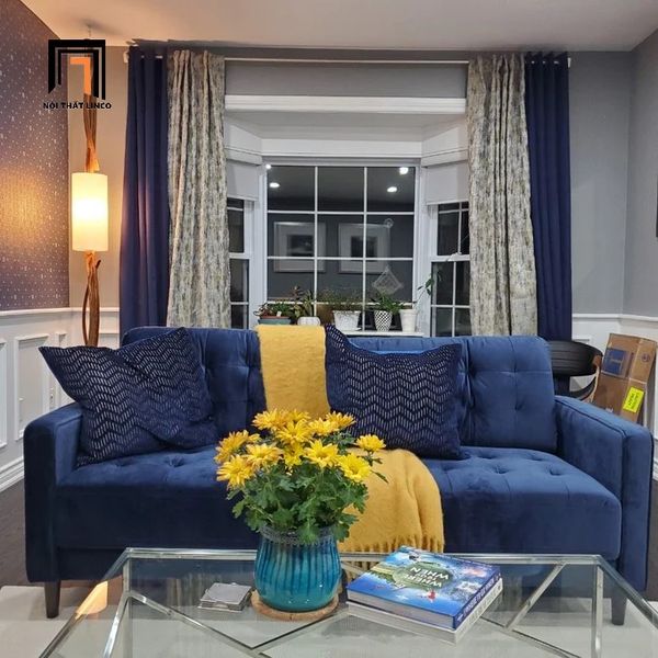 sofa băng, sofa văng, ghế sofa, sofa, sofa 1m9, ghế sofa màu xanh đậm, sofa băng giá rẻ, sofa phòng khách chung cư