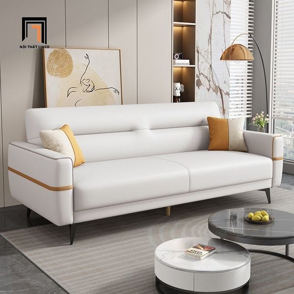 sofa giường nằm phối màu da sang trọng, ghế sofa giường dài 2m kiểu dáng hiện đại