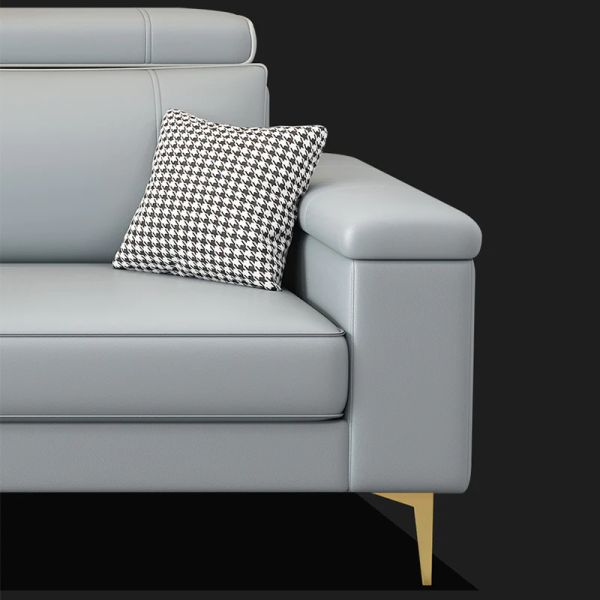 bộ ghế sofa góc da giả 2m3 x 1m55, ghế sofa góc chữ L phối màu da công nghiệp sang trọng