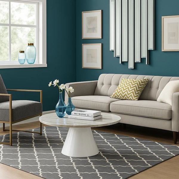 bàn sofa mặt đá khung chân xòe, bàn trà phòng khách sang trọng