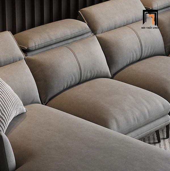 bộ ghế sofa phòng khách sang trọng, set ghế sofa vải nhung kem