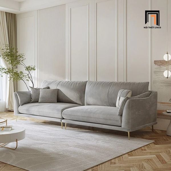 ghế sofa văng dài 2m3 cho căn hộ chung cư, sofa băng bọc vải mềm giá rẻ, sofa băng gia đình hiện đại