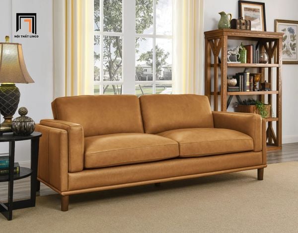 sofa đơn, ghế sofa đơn ngồi thư giãn đọc sách, ghế sofa đơn bọc da giả màu nâu da bò, sofa đơn gia đình giá rẻ