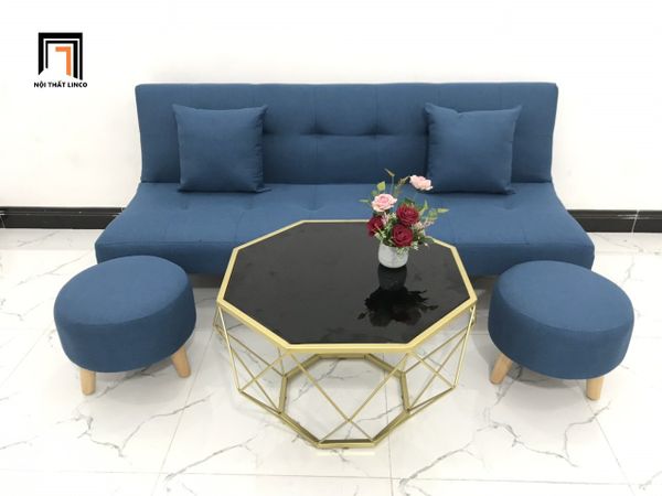 sofa giường, sofa bed, bộ ghế sofa giường giá rẻ, sofa giường màu xanh dương, ghế sofa gấp gọn dài 1m72