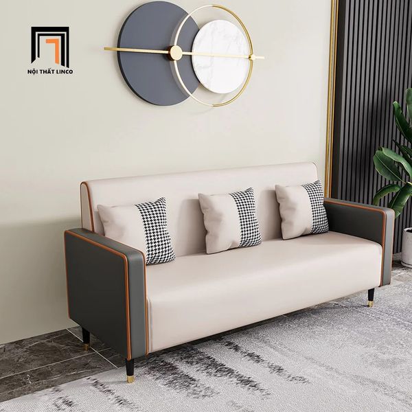 ghế sofa văng nhỏ gọn dài 1m7, sofa băng da giả phối màu đẹp, ghế sofa băng chờ cho văn phòng làm việc