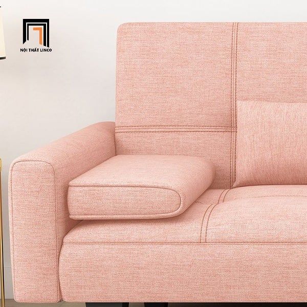 sofa giường, sofa bed, ghế sofa giường nằm 1m9, sofa giường màu hồng phấn xinh xắn, sofa giường cho phòng nhỏ