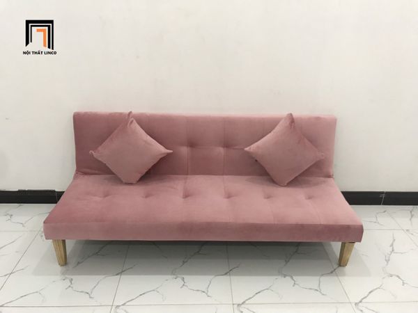 bộ ghế sofa giường nhỏ gọn giá rẻ, ghế sofa giường màu hồng phần cho văn phòng làm việc nhỏ