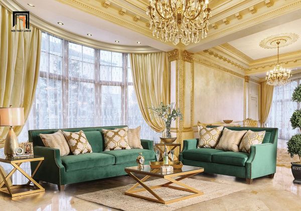 ghế sofa băng sang trọng, sofa văng vải nhung nỉ đính nút, sofa băng dài 1m9 cao cấp