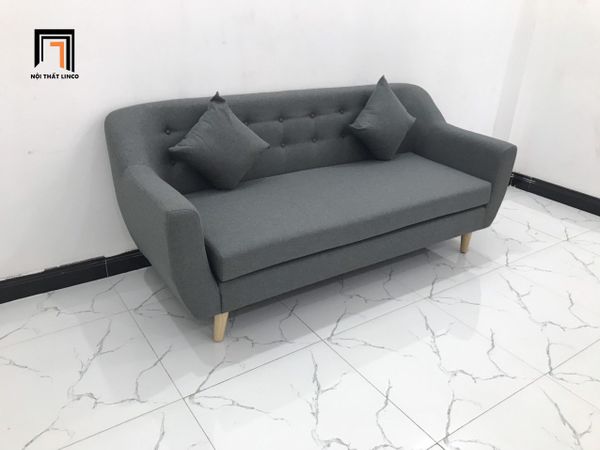 bộ ghế sofa văng dài, sofa băng màu xám lông chuột, bộ ghế sofa băng giá rẻ cho phòng nhỏ