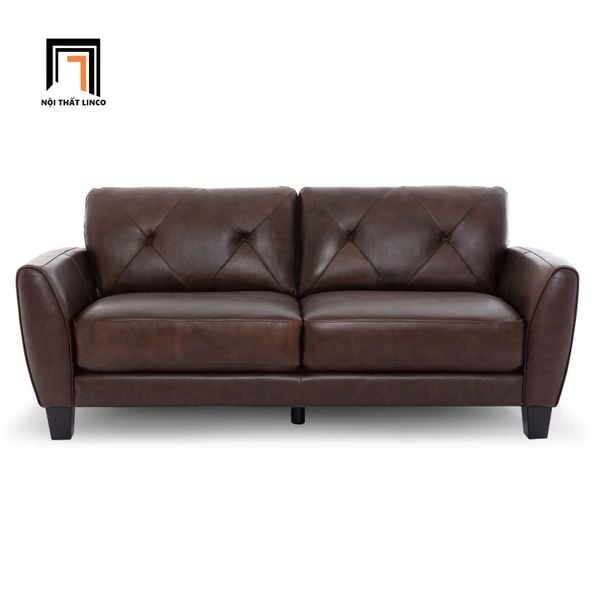 bộ ghế sofa phòng khách nâu đậm, set ghế sofa sang trọng da Pu mềm