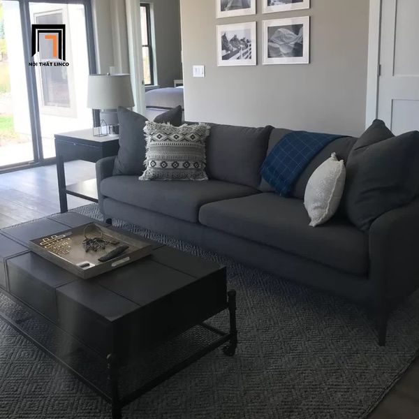 sofa băng phòng khách, ghế sofa dài 1m9, sofa văng giá rẻ, sofa băng xám trắng, ghế sofa nhỏ gọn cho công sở