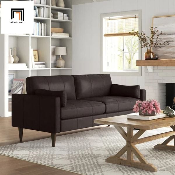 ghế sofa băng nhỏ gọn, sofa văng da giả, sofa băng da công nghiệp, sofa băng 1m9 cho chung cư