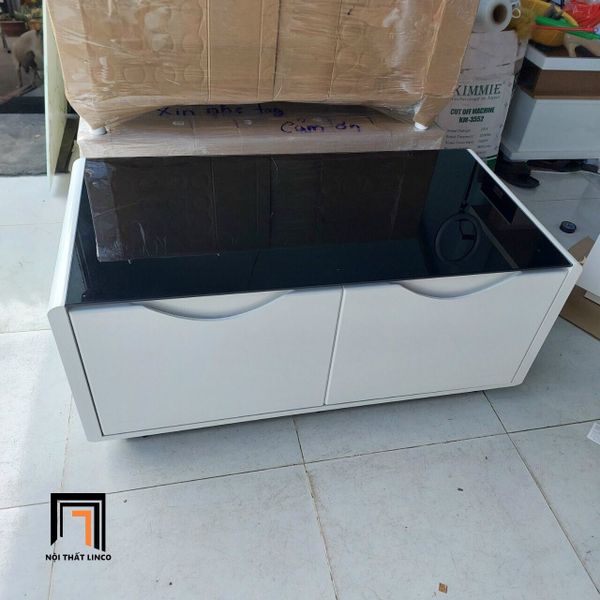 bàn trà hình hộp chữ nhật 1m x 50, bàn trà phòng khách 2 hộc kéo nhỏ