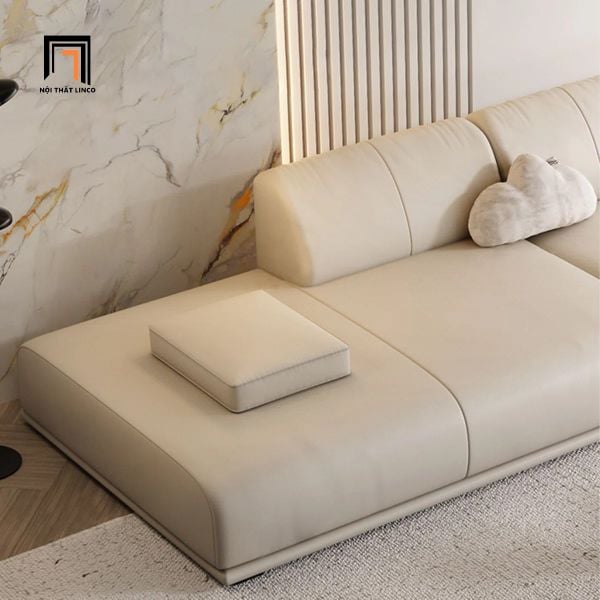 sofa, ghế sofa, sofa văng hiện đại, sofa da trắng kem, ghế sofa 2m6 cao cấp, sofa phòng khách chung cư