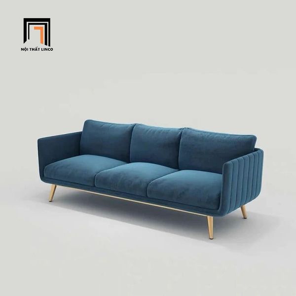 ghế sofa băng vải nhung nỉ hiện đại, sofa văng phòng khách gia đình 3 nệm ngồi dài 2m