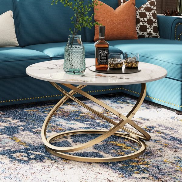 bàn sofa mặt tròn 60 cao cấp, bàn trà đẹp cho sảnh chờ
