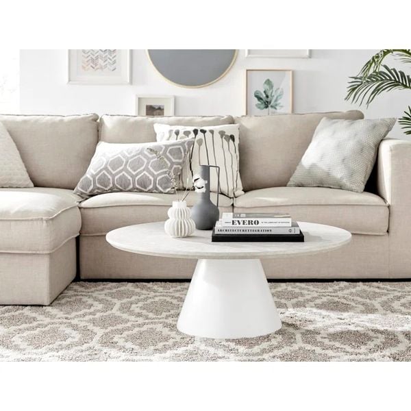 bàn sofa mặt đá khung chân xòe, bàn trà phòng khách sang trọng