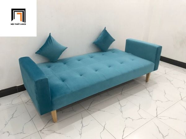 bộ ghế sofa giường 2m xanh dương, ghế sofa bed cho chung cư xinh xắn, bộ ghế sofa giường giá rẻ