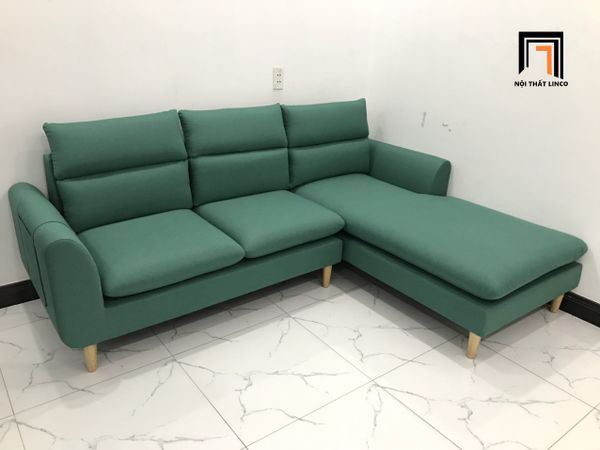 sofa góc màu xanh ngọc, bộ ghế sofa góc chữ l 2m2 x 1m6 giá rẻ, sofa góc gia đình