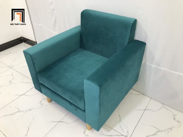 ghế sofa đơn giá rẻ, sofa đơn màu xanh lá vải nhung nỉ, sofa đơn gia đình