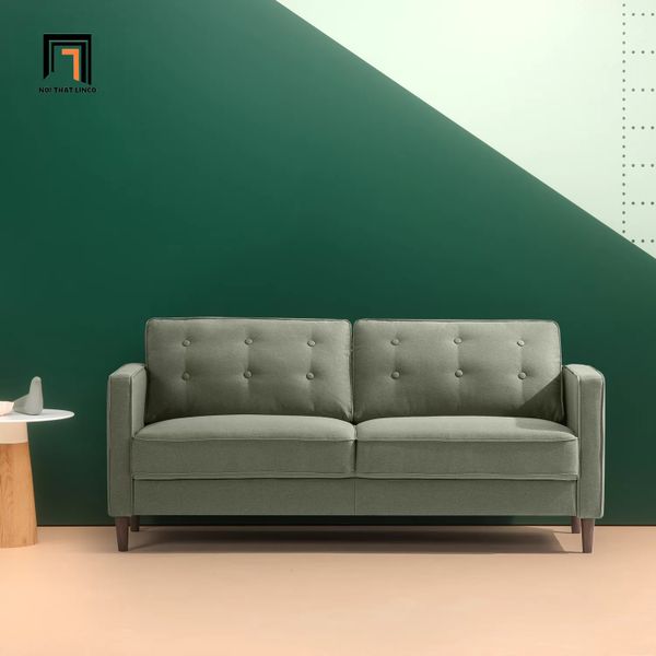 ghế sofa văng nhỏ gọn dài 1m8, sofa băng màu xanh lá cho gia đình nhỏ giá rẻ