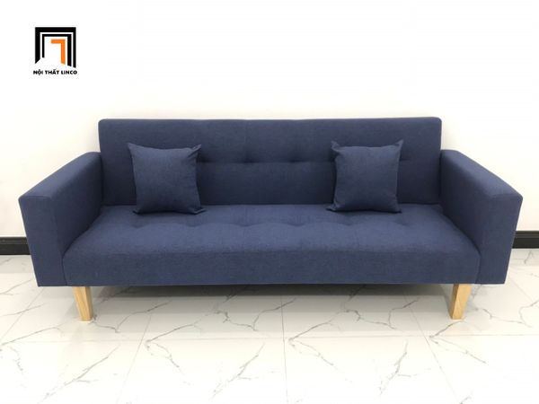 ghế sofa giường nằm màu xanh đậm, sofa bed xanh đậm dài 2m cho chung cư, bộ ghế sofa giường nhỏ gọn