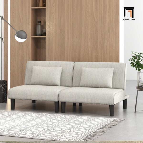 sofa bed bật giường nằm màu xám trắng, ghế sofa giường giá rẻ dài 1m7