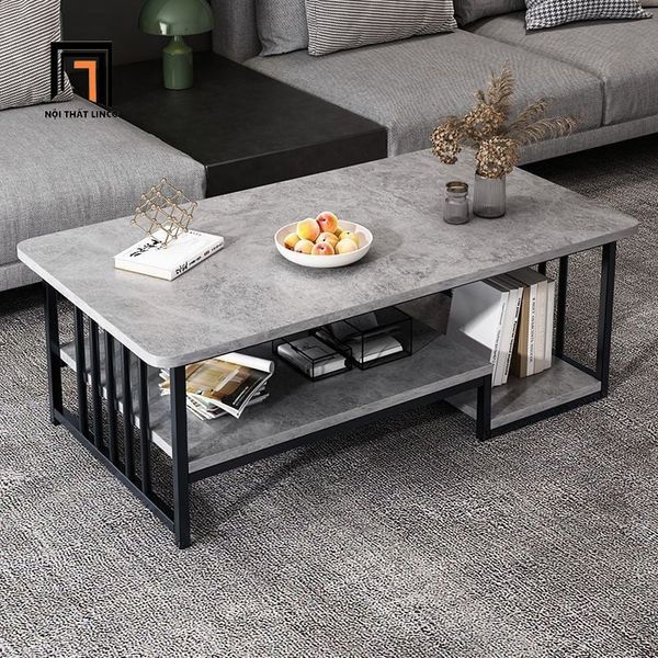 bàn sofa phòng khách mặt đá xám chữ nhật, bàn trà giá rẻ 1m x 50