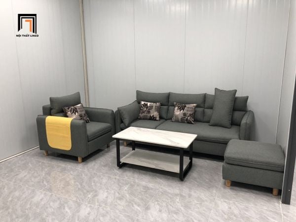 bộ ghế sofa phòng khách giá rẻ, set ghế sofa màu xám đậm