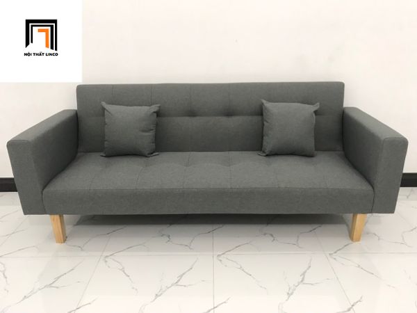 ghế sofa giường nằm dài 2m, sofa băng giường cho gia đình nhỏ, ghế sofa bed giường màu xám lông chuột