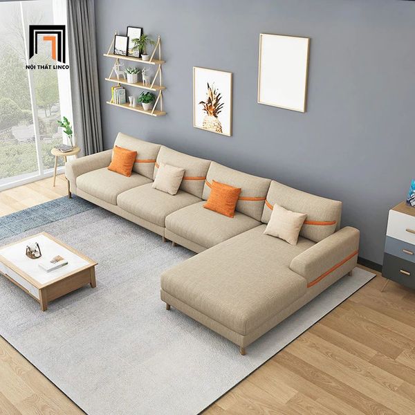 bộ ghế sofa góc không gian diện tích lớn, sofa góc chữ l 3m x 1m6 vải nỉ giá rẻ