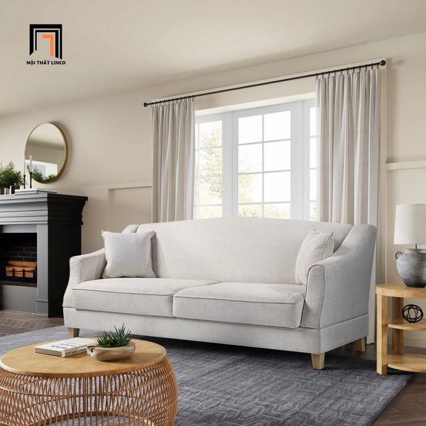 ghế sofa giường nằm phong cách Âu Mỹ, sofa giường vải nhung mềm dài 2m2