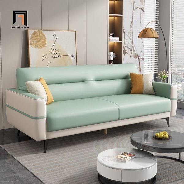 sofa giường nằm phối màu da sang trọng, ghế sofa giường dài 2m kiểu dáng hiện đại