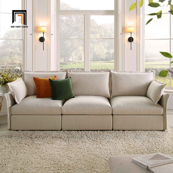 ghế sofa băng dài 2m3 hiện đại, sofa băng phòng khách gia đình 3 khối ghép lại, sofa băng gia đình