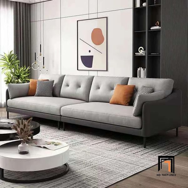 bộ ghế sofa phòng khách hiện đại, set ghế sofa da giả phối màu xám, bộ ghế sofa văn phòng đẹp
