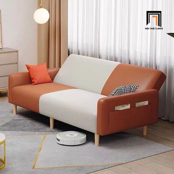 ghế sofa giường nằm thông minh dài 2m, sofa giường bọc da công nghiệp