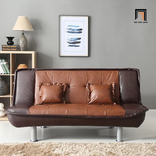 ghế sofa giường nằm gấp gọn, sofa giường da công nghiệp 1m7 nhỏ gọn