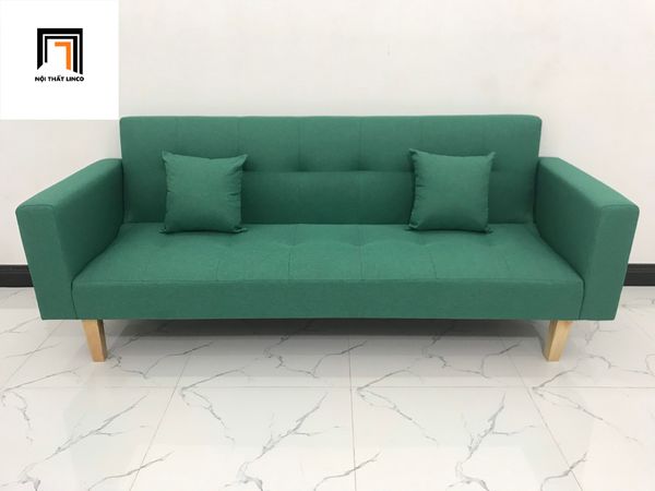 ghế sofa văng giường dài 2m, sofa băng bật nằm màu xanh ngọc, ghế sofa giường gấp gọn giá rẻ