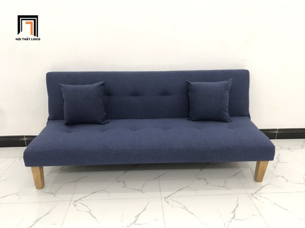 ghế sofa giường 1m7 giá rẻ, sofa bed thông minh gấp gọn, sofa giường màu xanh đen cho nhà trọ